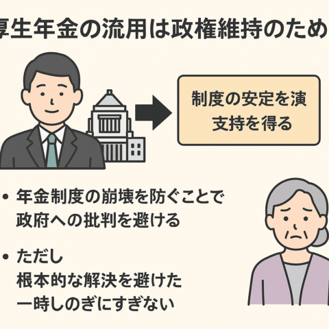 厚生年金を国民年金に流用は政権維持のため?